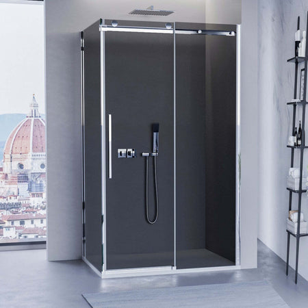 Box Doccia 2 lati Scorrevole Fumè Anticalcare 8mm H195 Dolomia Fai da te/Attrezzature per cucine e bagni/Attrezzature per bagni/Docce e componenti doccia/Box doccia StileBagno - Roma, Commerciovirtuoso.it