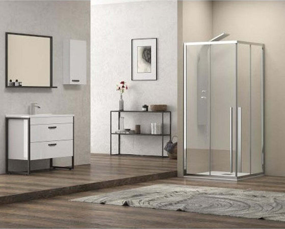 Box Doccia 2 lati Scorrevole Trasparente Anticalcare 8mm H200 SANTORINI 100 Nero Fai da te/Attrezzature per cucine e bagni/Attrezzature per bagni/Docce e componenti doccia/Box doccia StileBagno - Roma, Commerciovirtuoso.it