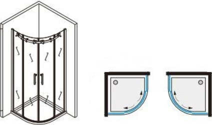 Box-Doccia-3-lati-Semicircolare-doppia-anta-scorrevole-Trasparente-8mm-H195-PEARL