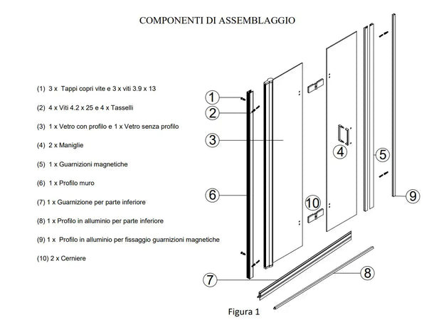 Box Doccia Opaco Due Lati Ad Anta A Libro Apertura Totale 6mm h190