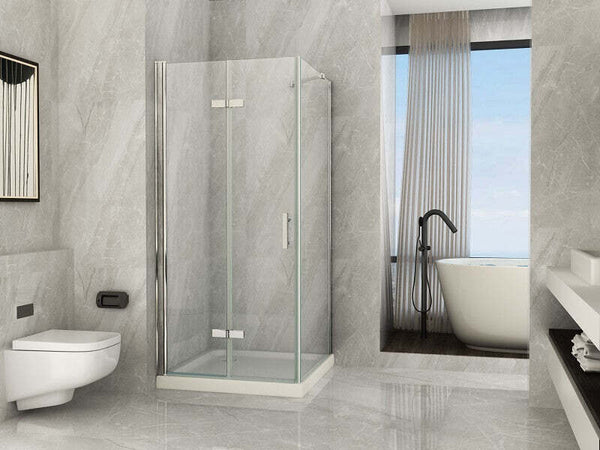 Box Doccia Angolare H195 Design Moderno Cristallo Trasparente Box Doccia Lato Fisso E Anta a Libro Apertura Totale Cancer Fai da te/Attrezzature per cucine e bagni/Attrezzature per bagni/Docce e componenti doccia/Box doccia Shopbagno.it - Roma, Commerciovirtuoso.it