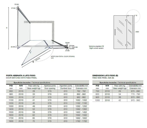 Box Doccia Battente Anticalcare 8mm Infinity