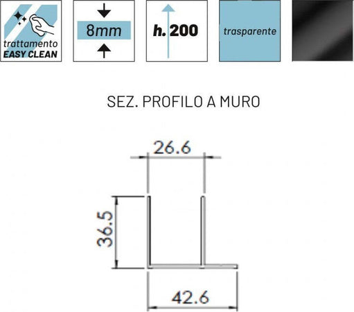 Box-Doccia-Battente-vetro-Trasparente-Anticalcare-8mm-H195-Like