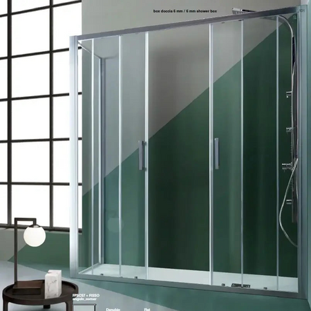 Box Doccia Cristallo Satinato Anticalcare Apertura Centrale H200 - Shopbagno.it