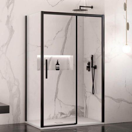 Box Doccia Cristallo Profili Neri 6mm Anticalcare Box Doccia Anta Scorrevole H195 Design Moderno Fai da te/Attrezzature per cucine e bagni/Attrezzature per bagni/Docce e componenti doccia/Box doccia Shopbagno.it - Roma, Commerciovirtuoso.it