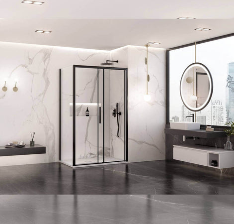 Box Doccia Cristallo Profili Neri 6mm Anticalcare Box Doccia Anta Scorrevole H195 Design Moderno Fai da te/Attrezzature per cucine e bagni/Attrezzature per bagni/Docce e componenti doccia/Box doccia Shopbagno.it - Roma, Commerciovirtuoso.it
