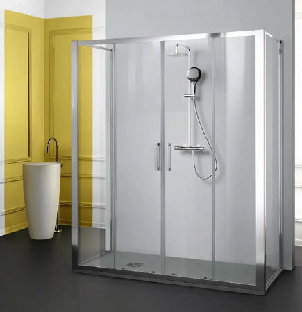 Box Doccia H200 Trasparente Anticalcare Apertura Scorrevole Centrale