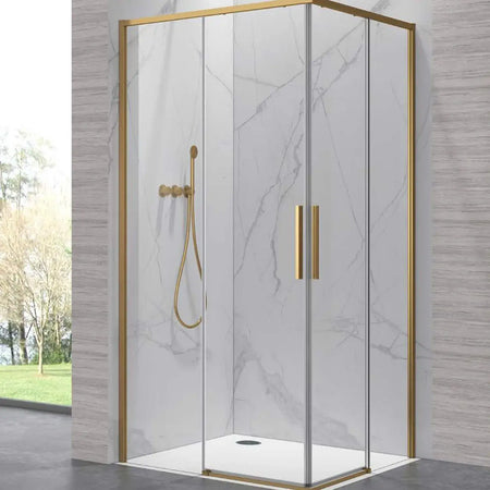 Box Doccia Doppio Scorrevole 6mm Anticalcare H200 Profili Oro