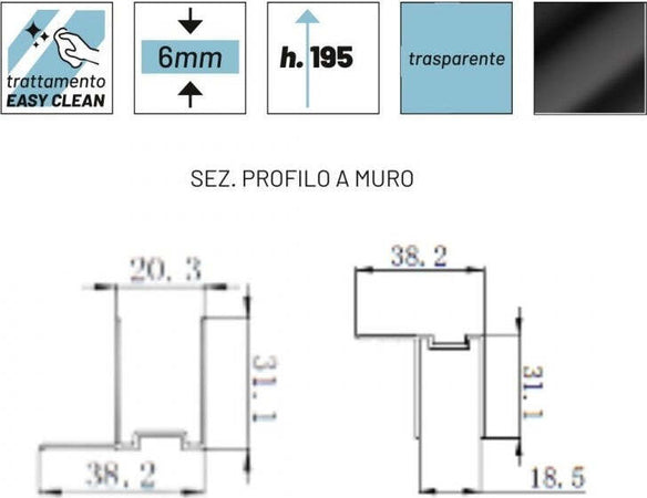 Box-Doccia-scorrevole-trasparente-6mm-Erica-profilo-nero