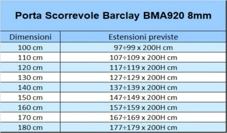 Box-Doccia-Scorrevole-Trasparente-Anticalcare-8mm-h200-BARCLAY