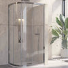 Box Doccia 90x90 Semicircolare Acciaio Inox Trasparente 8mm H190