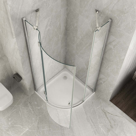 Box-Doccia-Semicircolare-Porta-Battente-Trasparente-8mm-H195cm-AIR