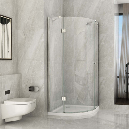 Box-Doccia-Semicircolare-Porta-Battente-Trasparente-8mm-H195cm-AIR