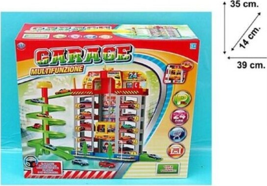 Box-Garage-5-Piani-4-Auto-Multifunzione-Gioco-Giocattolo-Bambini