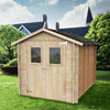 Casetta in legno con porta finestrata deposito da giardino Made in Italy