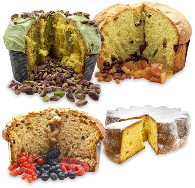 Box Natalizio Pandori 4pz. Pancòdori Assortiti - Strenna 5 Pandori Artigianali Fatti A Mano In Italia