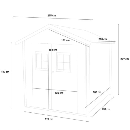 Casetta in legno con doppia porta finestrata deposito da giardino "Made in Italy"