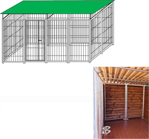 Box per Cani con Copertura e Retro in Legno Zincatura a Caldo da 400x200x Altezza 180 Cm Prodotti per animali domestici/Cani/Cucce gabbiette e recinzioni/Recinti da esterno Ogomondo - Martina Franca, Commerciovirtuoso.it