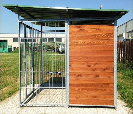 Box per Cani da Esterno Coperto e Retro in Legno Zincatura Elettrolitica da 200x300xh180 Cm Prodotti per animali domestici/Cani/Cucce gabbiette e recinzioni/Recinti da esterno Ogomondo - Martina Franca, Commerciovirtuoso.it