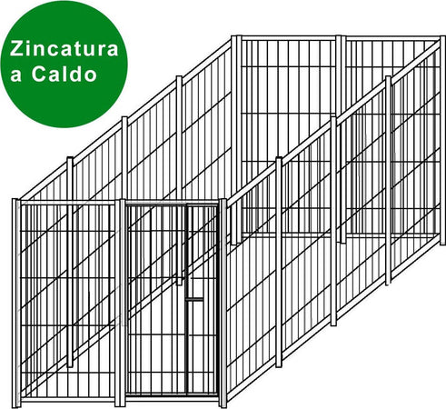 Box per Cani in Rete da Esterno con Zincatura a Caldo da 400x200x Altezza 180 Cm Prodotti per animali domestici/Cani/Cucce gabbiette e recinzioni/Recinti da esterno Ogomondo - Martina Franca, Commerciovirtuoso.it