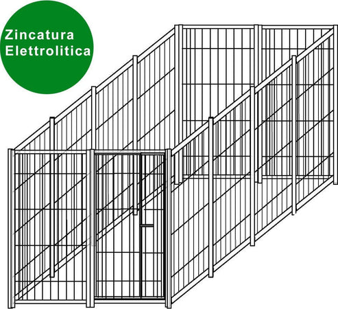 Box per Cani in Rete da Esterno con Zincatura Elettrolitica da 400x200x Altezza 180 Cm Prodotti per animali domestici/Cani/Cucce gabbiette e recinzioni/Recinti da esterno Ogomondo - Martina Franca, Commerciovirtuoso.it