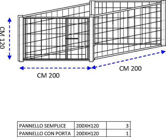 Box per Cuccioli in Rete con Zincatura a Caldo Dimensioni 200x200xAltezza 120 Cm Prodotti per animali domestici/Cani/Cucce gabbiette e recinzioni/Recinti da esterno Ogomondo - Martina Franca, Commerciovirtuoso.it
