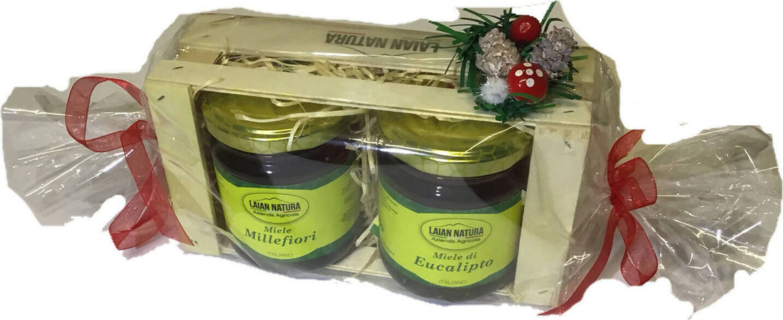 Box-Regalo-In-Legno,-Idea-Regalo,-Prodotti-Artigianali-E-Regionali-Campani,-Miele-Artigianale,-Confetture,-Sott’oli,-Caramelle-Al-Miele-Laian-Natura