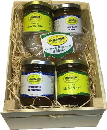 Box-Regalo-In-Legno,-Idea-Regalo,-Prodotti-Artigianali-E-Regionali-Campani,-Miele-Artigianale,-Confetture,-Sott’oli,-Caramelle-Al-Miele-Laian-Natura
