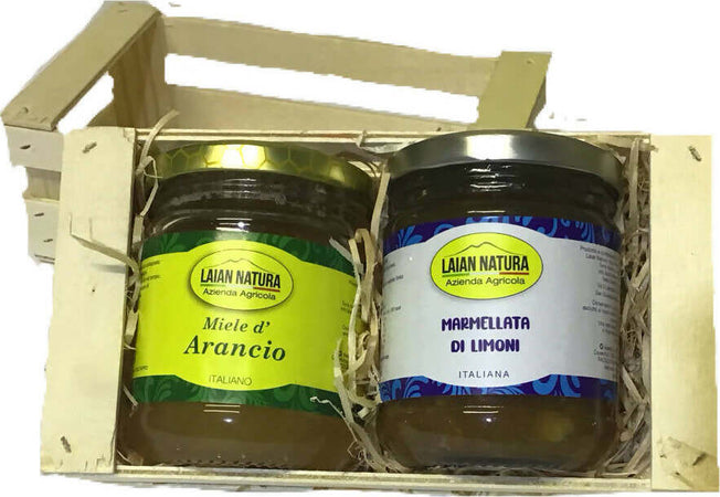 Box-Regalo-In-Legno,-Idea-Regalo,-Prodotti-Artigianali-E-Regionali-Campani,-Miele-Artigianale,-Confetture,-Sott’oli,-Caramelle-Al-Miele-Laian-Natura
