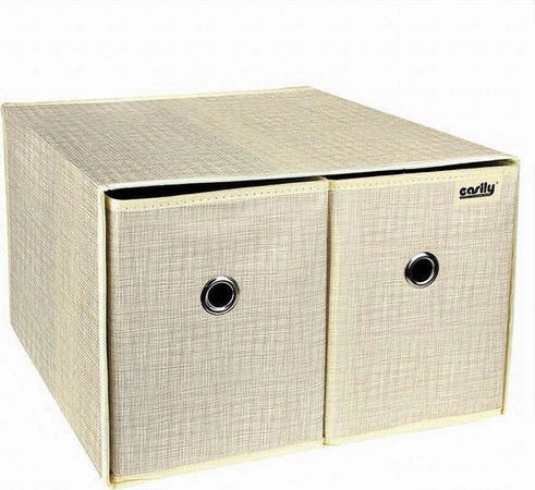 Box-Scatola-Salvaspazio-Contenitore-2-Cassetti-Organizer-39-X-34-X-26-Cm-69727