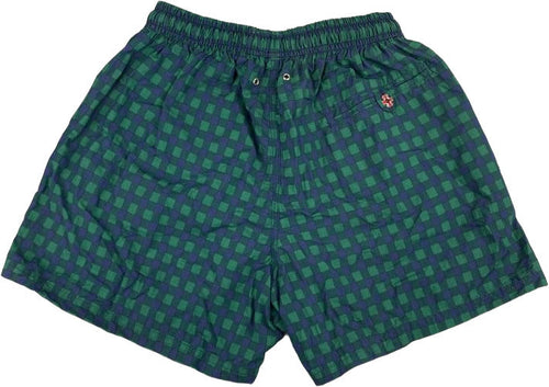 Boxer Mare Uomo Dandy Style - Fantasia Quadri - Verde Blu Made in Italy