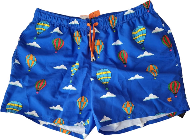 Boxer mare uomo Gallo - fantasia mongolfiere - Blu
