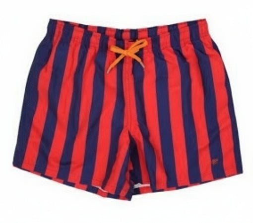 Boxer Mare Uomo Gallo Fantasia Righe - Rosso Blu Made in Italy