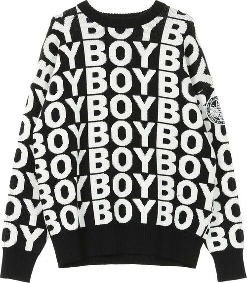BOY-LONDON-Maglione-Uomo-Aver-Jumper-Black/white-da-uomo