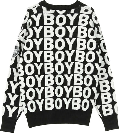 BOY-LONDON-Maglione-Uomo-Aver-Jumper-Black/white-da-uomo
