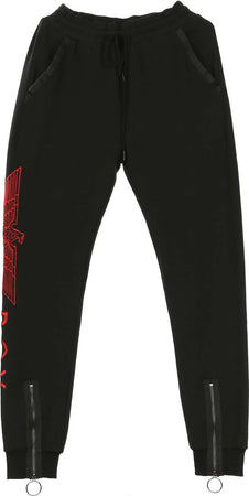 BOY-LONDON-Pantalone-Tuta-Felpato-Uomo-Grosgrain-Jogger-Black/red-da-uomo