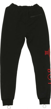 BOY-LONDON-Pantalone-Tuta-Felpato-Uomo-Grosgrain-Jogger-Black/red-da-uomo