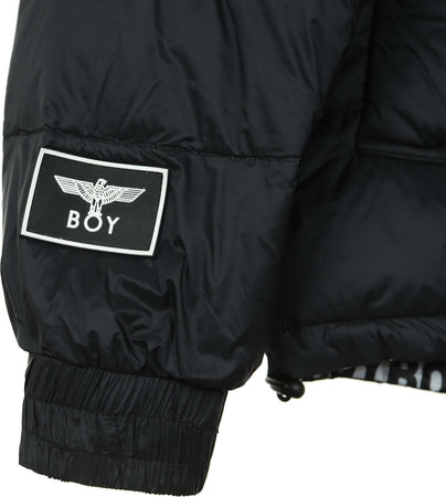 BOY-LONDON-Piumino-Uomo-Stripe-Eagle-Down-Reversible-Black-da-uomo