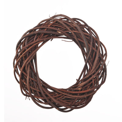 Corona con materiale rattan intrecciato naturale per decorazioni natalizie