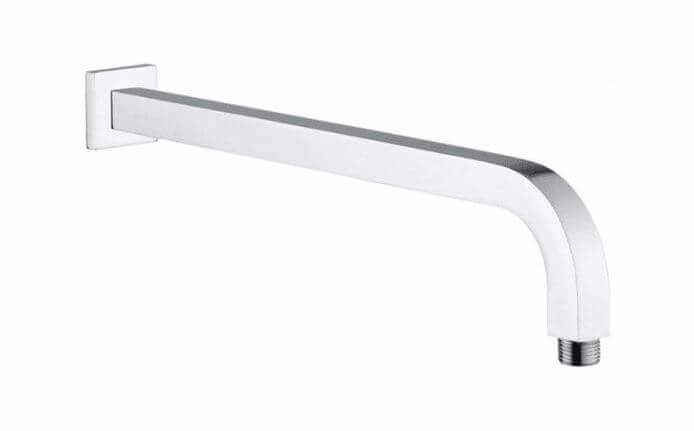 Braccetto doccia squadrato curvo per soffione - 30cm / 38cm
