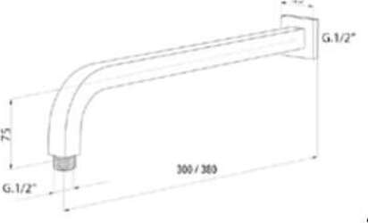 Braccetto per Soffione Doccia Fisso Cromato Design Squadrato Braccio Doccia Squadrato Curvo per Soffione Cromato Attacchi Da 1/2 Pollice Made in Italy Casa e cucina/Bagno/Accessori per il bagno/Telefoni doccia Shopbagno.it - Roma, Commerciovirtuoso.it