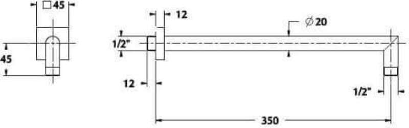 Braccetto per Soffione Soffione Doccia Tondo - 35cm Design Moderno Con Attacchi Da 1/2 Pollice Casa e cucina/Bagno/Accessori per il bagno/Telefoni doccia Shopbagno.it - Roma, Commerciovirtuoso.it