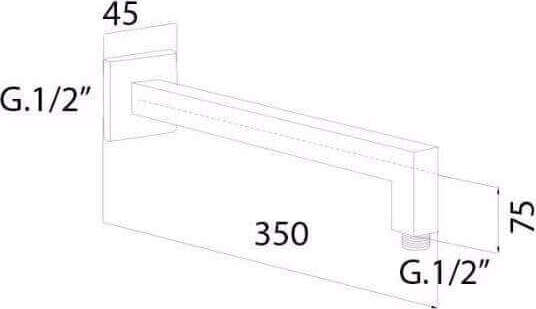 Braccetto Soffione Doccia a Muro Supporto Soffione Doccia Fissa Cromato Design Squadrato per Soffione Attacchi Da 1/2 Pollice Made in Italy 35cm Casa e cucina/Bagno/Accessori per il bagno/Telefoni doccia Shopbagno.it - Roma, Commerciovirtuoso.it