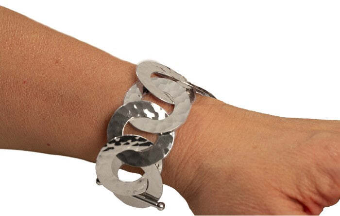 Bracciale a dischi tondi in argento