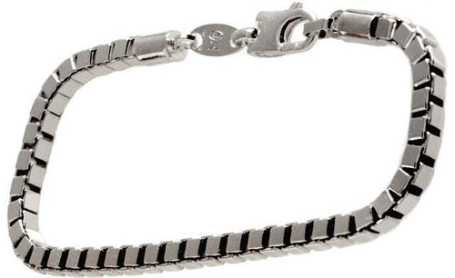 Bracciale a maglia box quadrato in argento