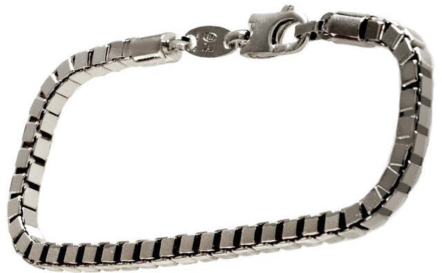 Bracciale a maglia box quadrato in argento