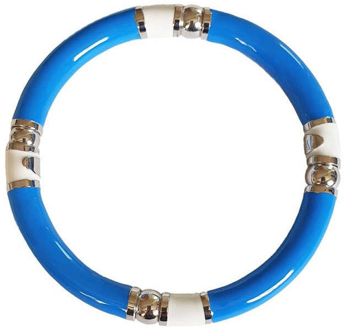 Bracciale a tubo bracciale bianco azzurro