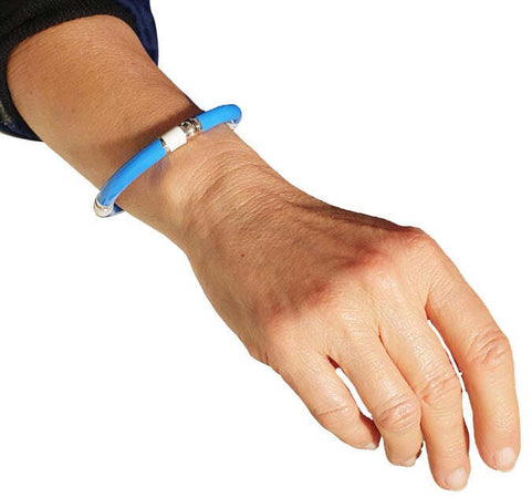 Bracciale a tubo bracciale bianco azzurro