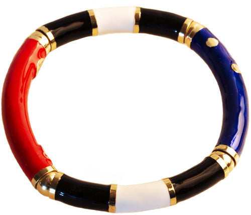 Bracciale a tubo in argento smaltato
