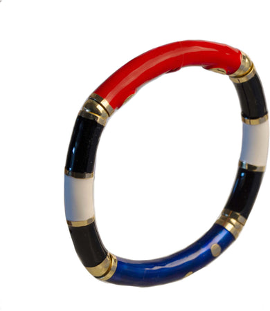 Bracciale a tubo in argento smaltato